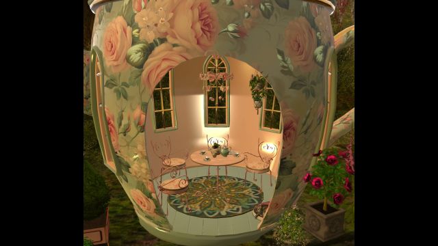 tea set in tea pot